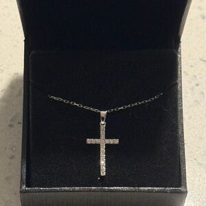 Kay Jewelers Silver Diamond Cross Necklace